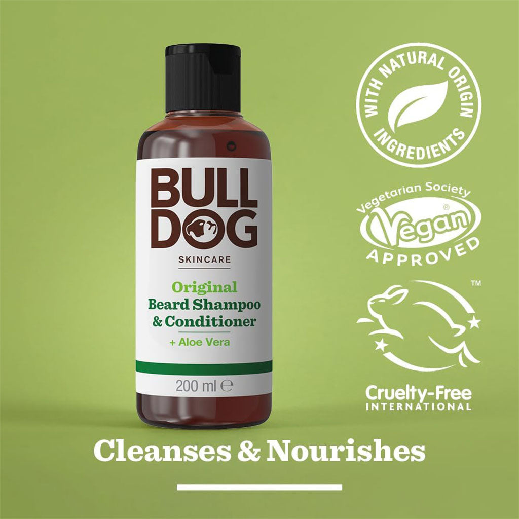 Bulldog Skincare Original Beard Shampoo & Conditioner With Aloe Vera 200ml - Easy Pharmacy LLC
