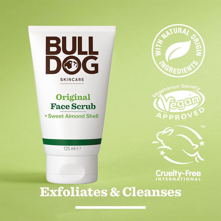 Bulldog Skincare Original Face Scrub For Men With Sweet Almond Shell 125ml - Easy Pharmacy LLC