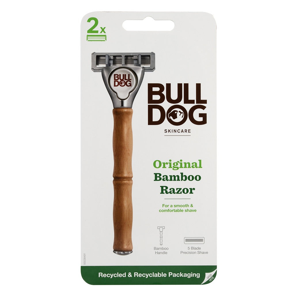 Bulldog Skincare Original Bamboo Razor + 2 Blade Cartridges, Pack of 3 Pieces - Easy Pharmacy LLC
