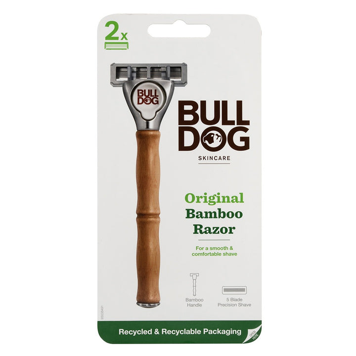 Bulldog Skincare Original Bamboo Razor + 2 Blade Cartridges, Pack of 3 Pieces - Easy Pharmacy LLC