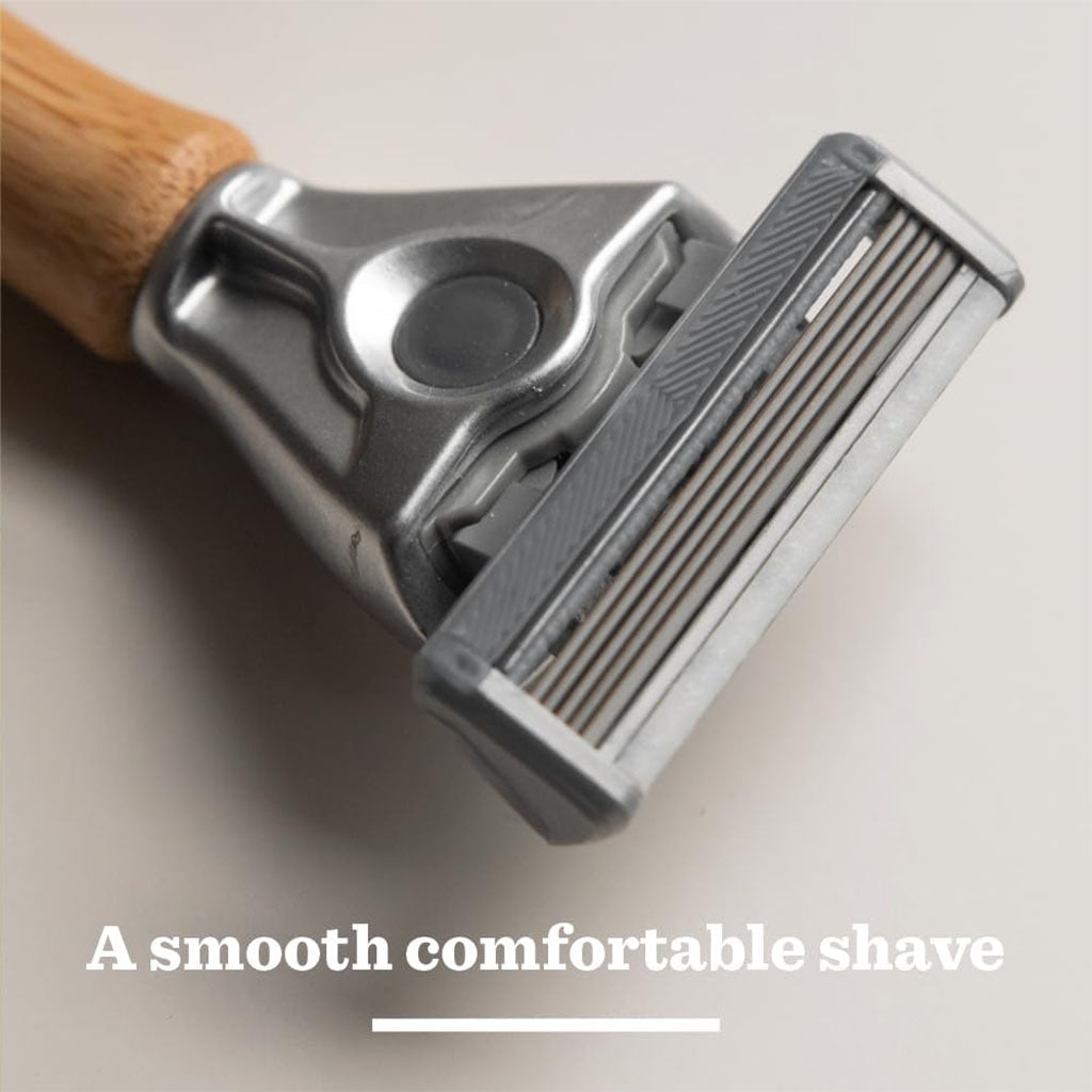 Bulldog Skincare Original Bamboo Razor + 2 Blade Cartridges, Pack of 3 Pieces - Easy Pharmacy LLC
