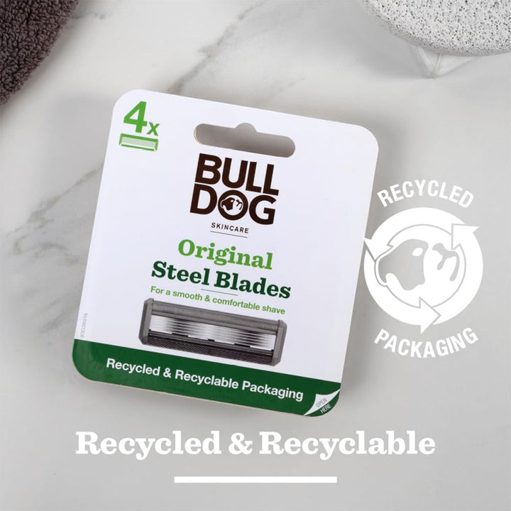 Bulldog Skincare Original Steel Blades, Pack of 4's - Easy Pharmacy LLC