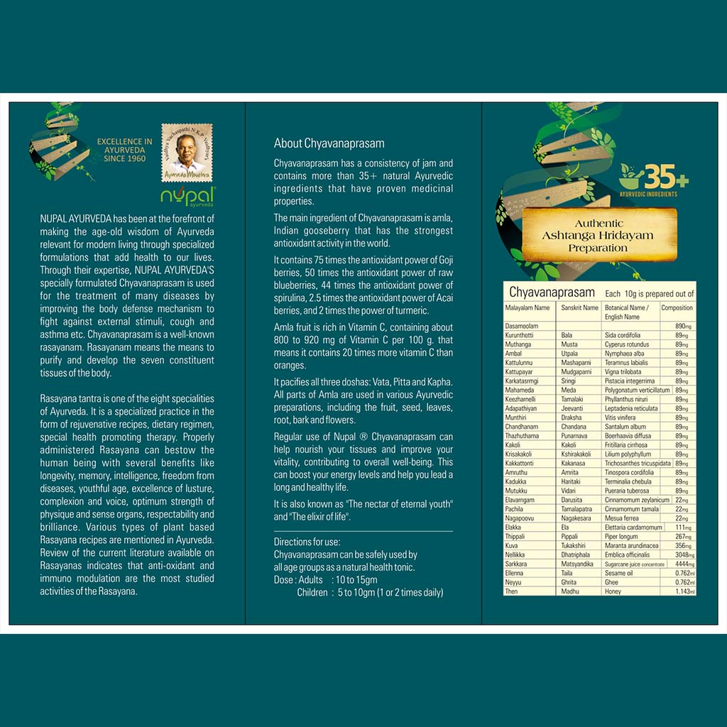 Nupal Chyavanaprasam Ayurvedic Health Supplement For Energy, Immunity & Rejuvenation 500g - Easy Pharmacy LLC