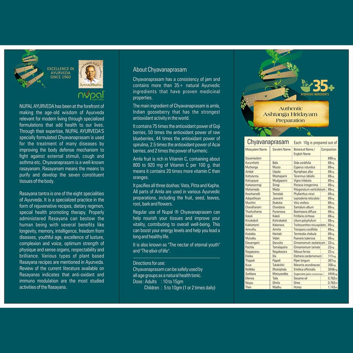 Nupal Chyavanaprasam Ayurvedic Health Supplement For Energy, Immunity & Rejuvenation 500g - Easy Pharmacy LLC