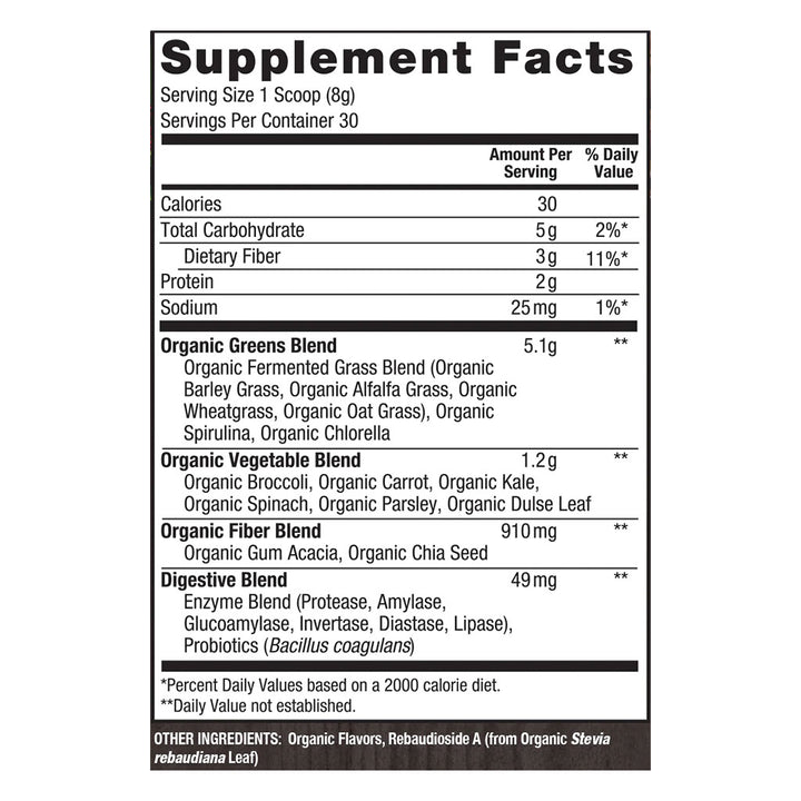 PlantFusion Organic Alkalizing Greens Fermented Superfood Powder Blend 240g - Easy Pharmacy LLC