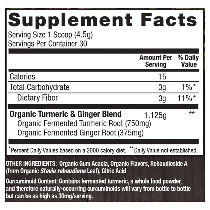 PlantFusion Organic Turmeric and Ginger Fermented Superfood Powder Blend 135g - Easy Pharmacy LLC