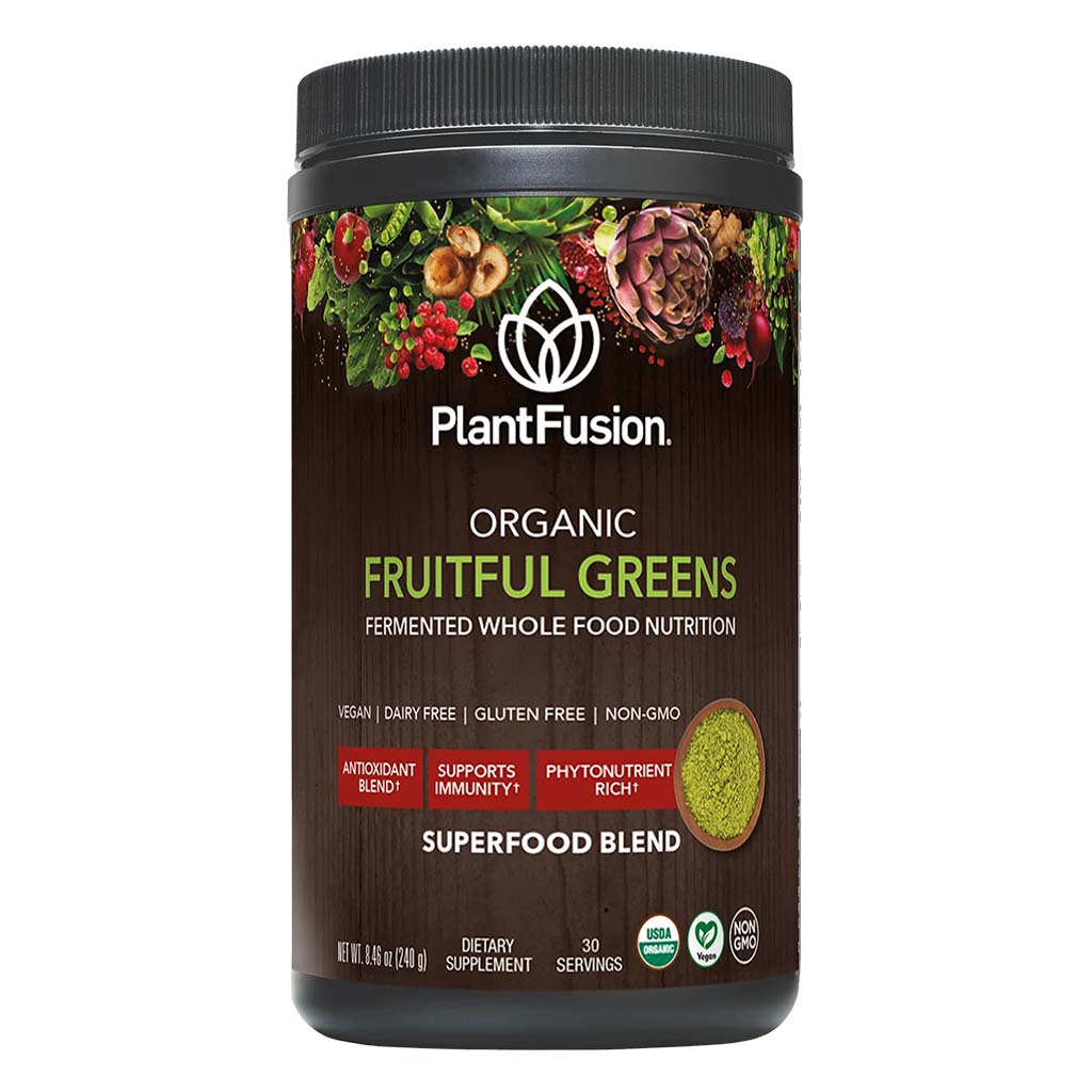 PlantFusion Organic Fruitiful Greens Fermented Superfood Powder Blend 240g - Easy Pharmacy LLC