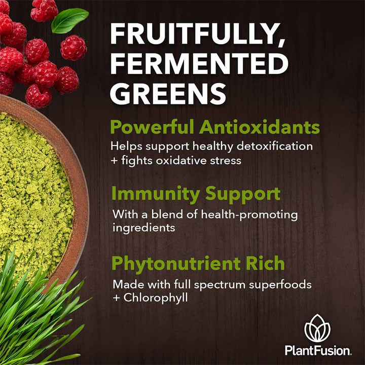 PlantFusion Organic Fruitiful Greens Fermented Superfood Powder Blend 240g - Easy Pharmacy LLC