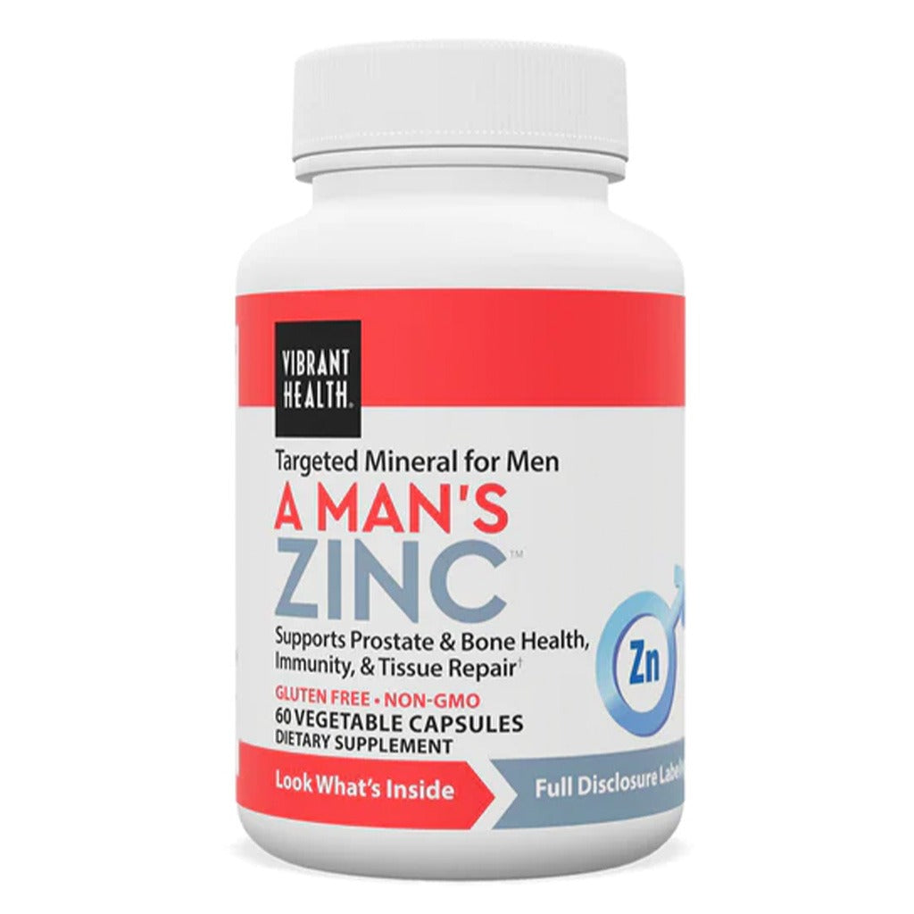 Vibrant Health A Man’s Zinc Capsules for Prostate Health, Pack of 60's - Easy Pharmacy LLC