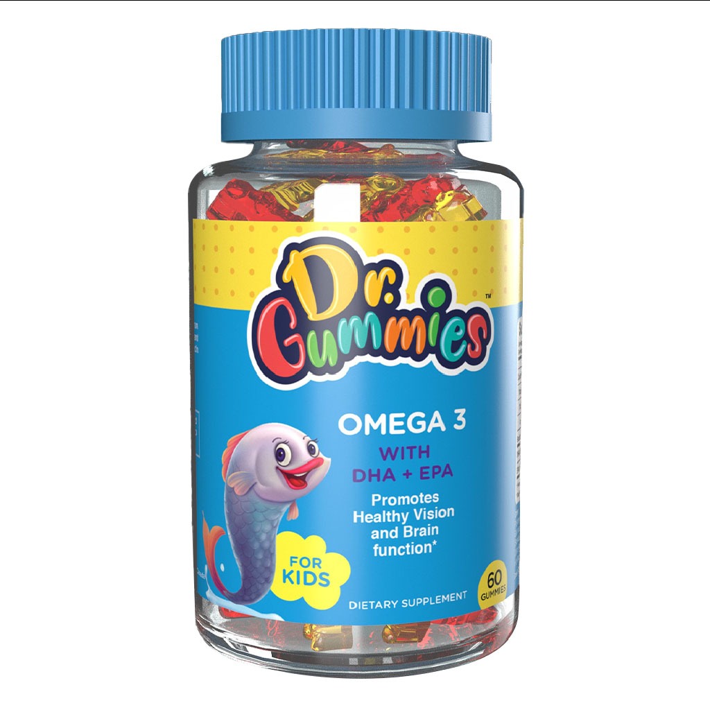 Dr. Gummies Kids Omega 3 Gummies With DHA & EPA For Healthy Vision And Brain Function, Pack of 60's - Easy Pharmacy LLC