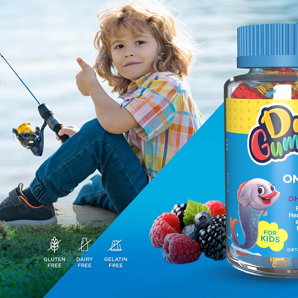 Dr. Gummies Kids Omega 3 Gummies With DHA & EPA For Healthy Vision And Brain Function, Pack of 60's - Easy Pharmacy LLC