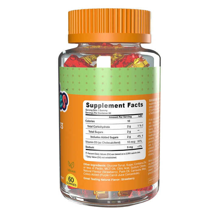 Dr. Gummies Kids Vitamin D3 Gummies 400IU For Strong Bones & Immunity, Pack of 60’s - Easy Pharmacy LLC