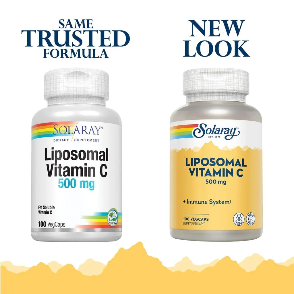 Solaray Liposomal Vitamin C 500mg Veg Capsules For Healthy Immune System, Pack of 100's - Easy Pharmacy LLC
