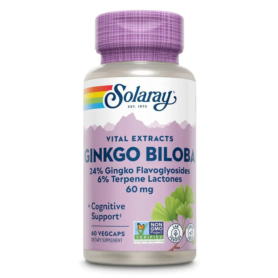 Solaray Ginkgo Biloba Extract 60 Mg Veg Capsules Supports Cognition 60 Veg Caps