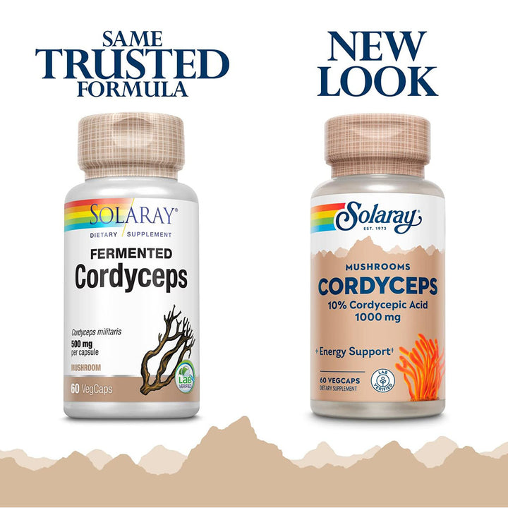 Solaray Mushrooms Cordyceps 10% Cordysepic Acid 1000mg Veg Capsules For Energy Support, Pack of 60's - Easy Pharmacy LLC