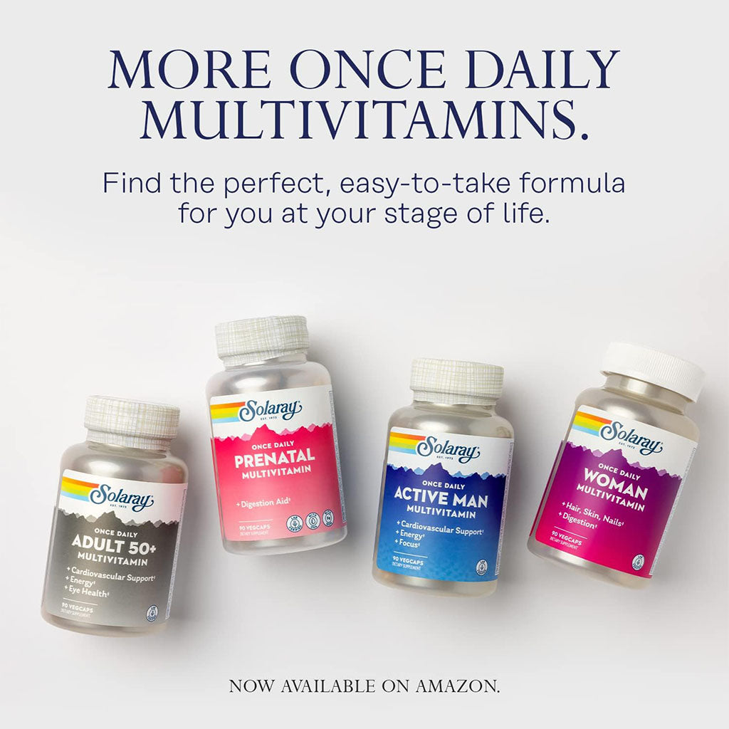 Solaray Once Daily Prenatal Multivitamin Veg Capsules With DHA & Iron, Pack of 90's - Easy Pharmacy LLC