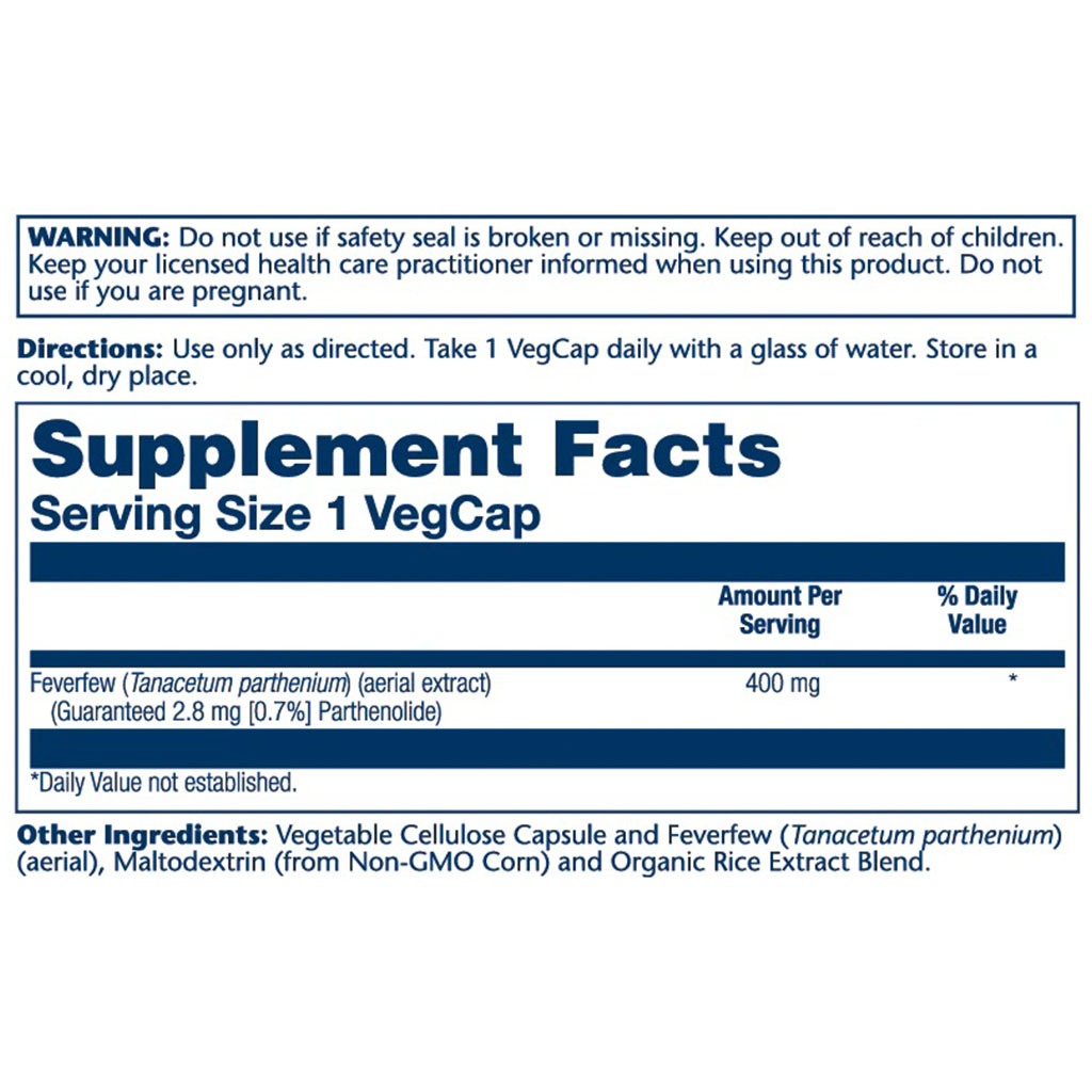 Solaray Migragard 400mg Vegetarian Capsules For Brain Health, Pack of 60's - Easy Pharmacy LLC