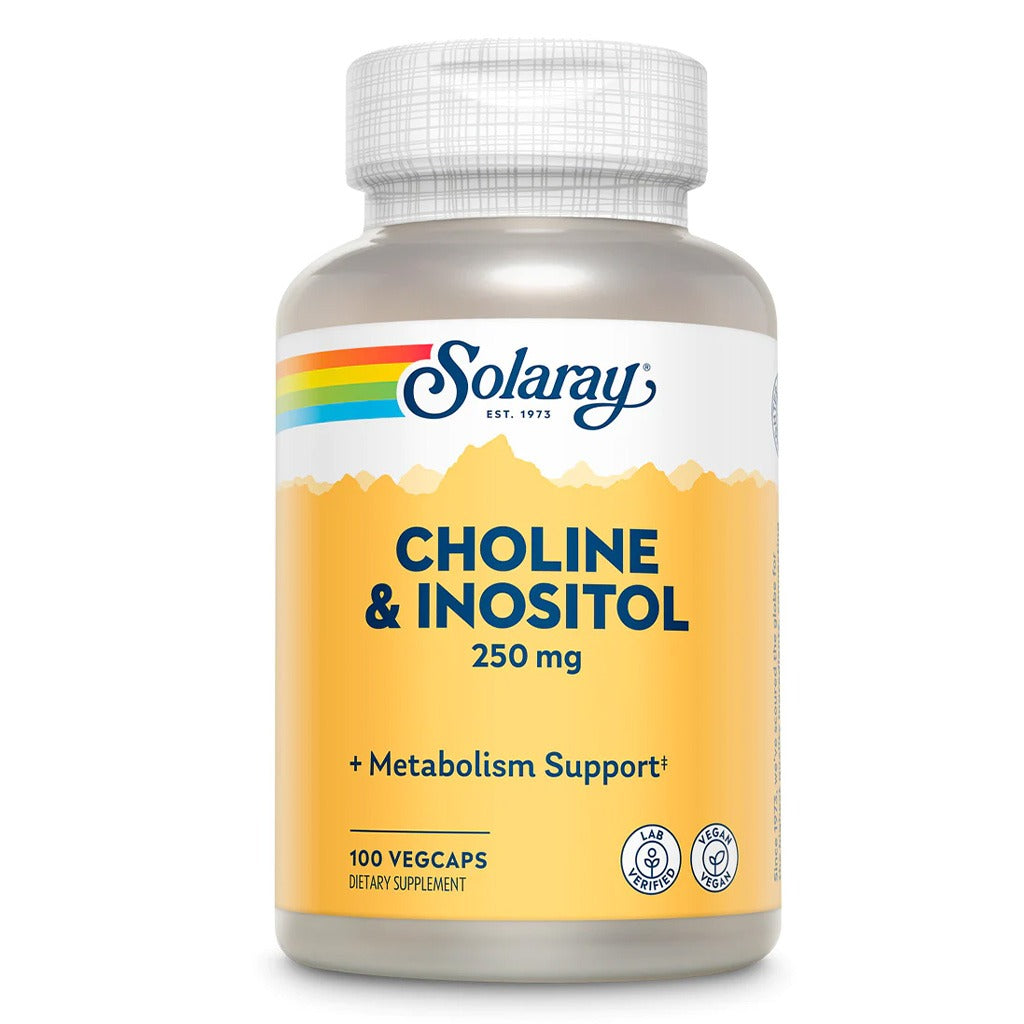 Solaray Choline & Inositol 250mg Veg Capsules To Support Metabolism, Pack of 100's - Easy Pharmacy LLC