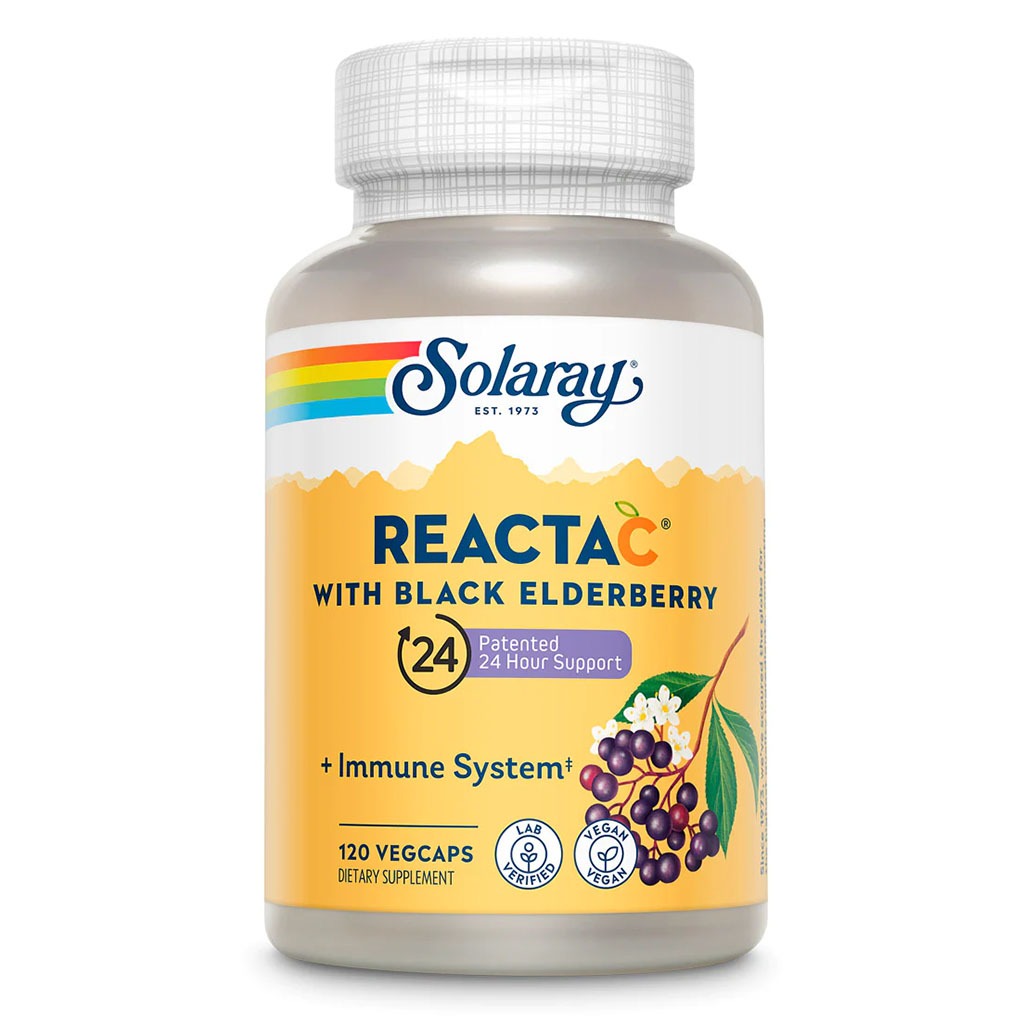 Solaray Reacta C With Black Elderberry Veg Capsules For Immunity Support, Pack of 120's - Easy Pharmacy LLC