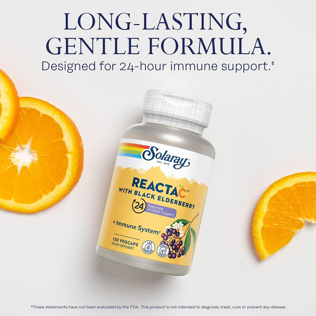 Solaray Reacta C With Black Elderberry Veg Capsules For Immunity Support, Pack of 120's - Easy Pharmacy LLC