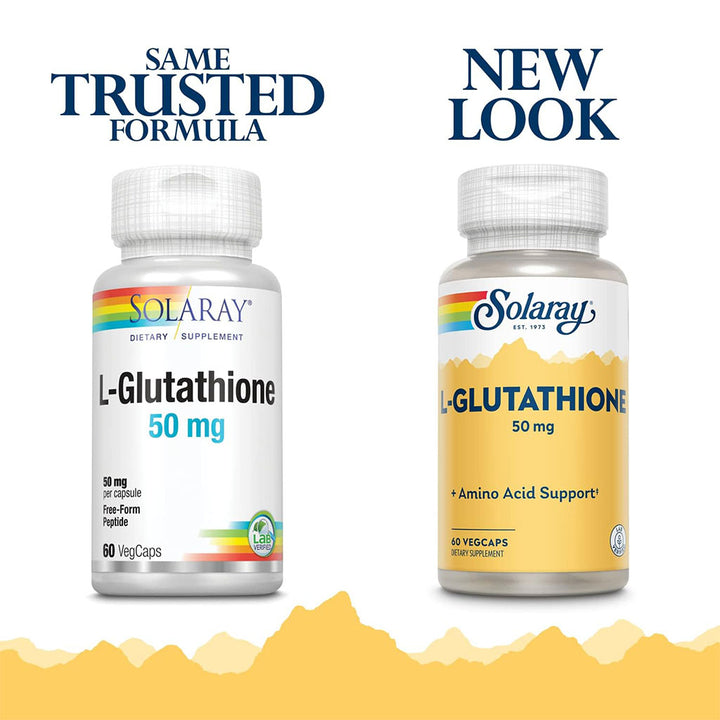 Solaray L Glutathione 50mg Vegetarian Capsules For Antioxidant Support, Pack of 60's - Easy Pharmacy LLC