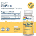 Solaray Amino Acid Chelate Zinc Copper Veg Capsules 100 Caps Supports Immune System