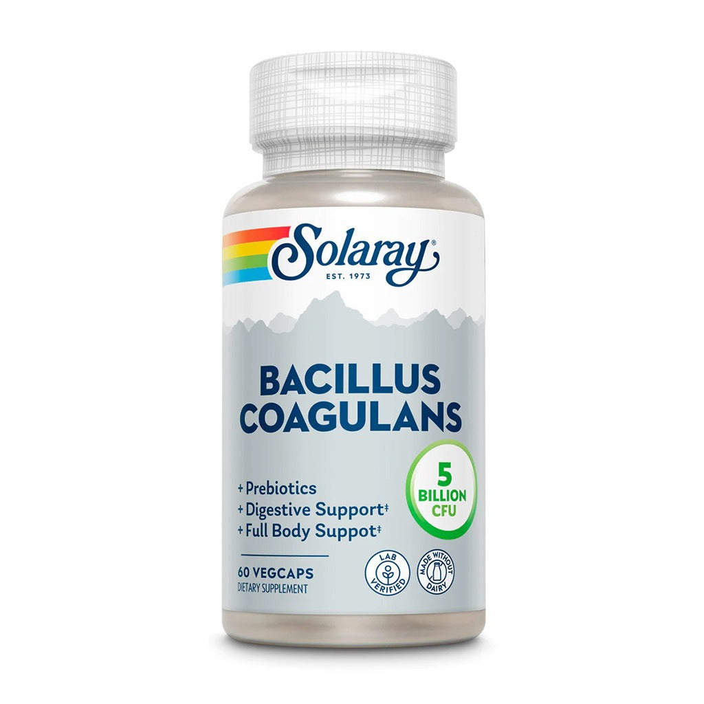 Solaray Bacillus Coagulans 5 Billion CFU Vegetarian Capsules With Prebiotics For Digestive & Full Body Support, Pack of 60's - Easy Pharmacy LLC