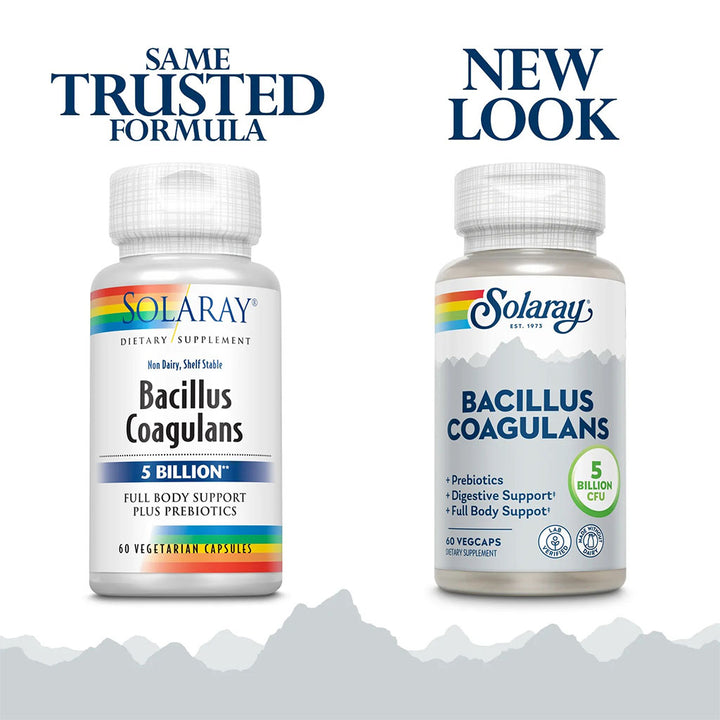 Solaray Bacillus Coagulans 5 Billion CFU Vegetarian Capsules With Prebiotics For Digestive & Full Body Support, Pack of 60's - Easy Pharmacy LLC