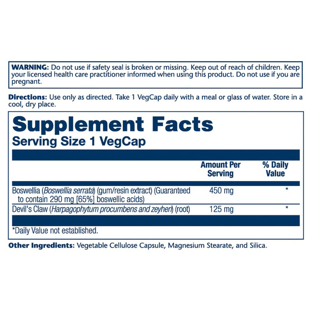 Solaray Boswellia Resin Extract 450mg Vegetarian Capsules For Joint Health, Pack of 60's - Easy Pharmacy LLC