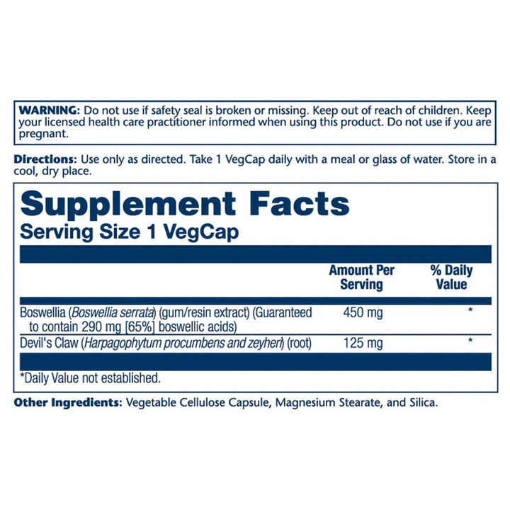 Solaray Boswellia Resin Extract 450mg Vegetarian Capsules For Joint Health, Pack of 60's - Easy Pharmacy LLC