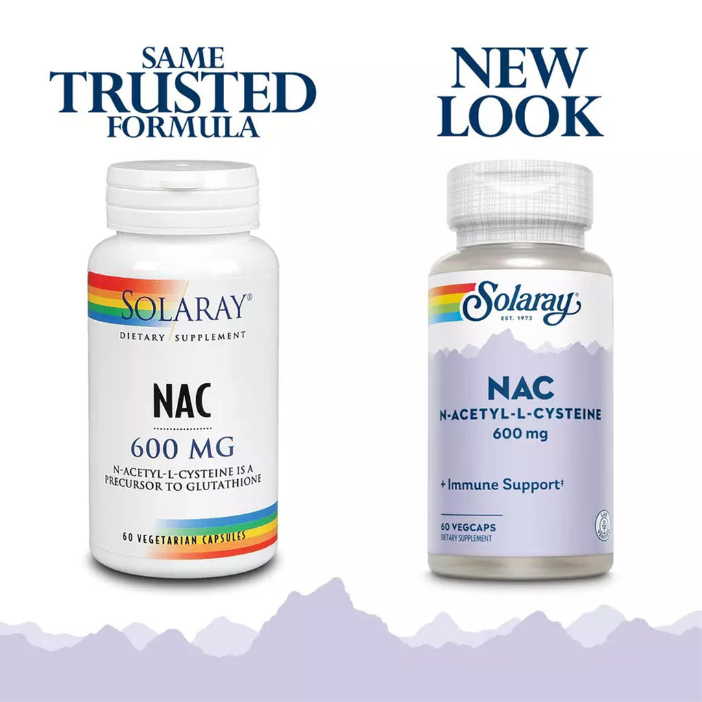 Solaray N-Acetyl-L-Cysteine 600mg Vegetarian Capsules For Immunity Support , Pack of 60's - Easy Pharmacy LLC