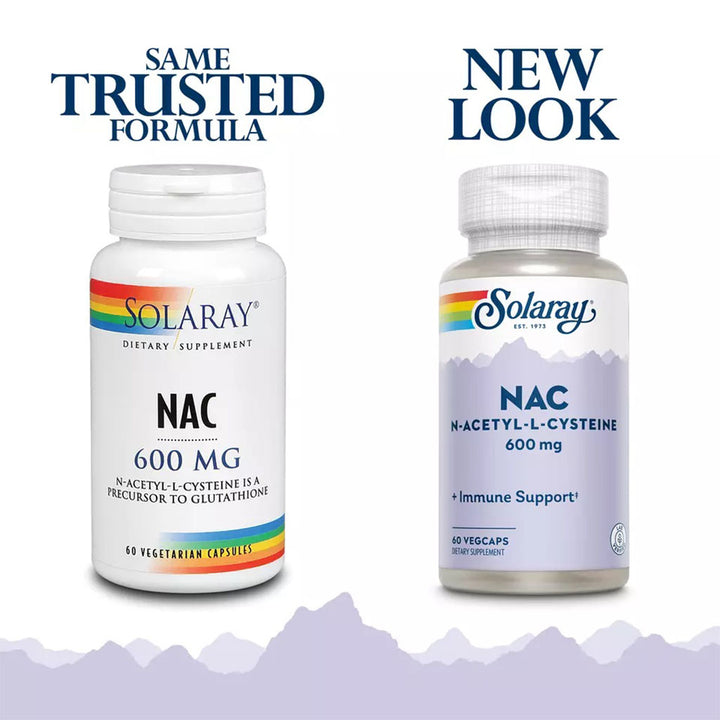 Solaray N-Acetyl-L-Cysteine 600mg Vegetarian Capsules For Immunity Support , Pack of 60's - Easy Pharmacy LLC