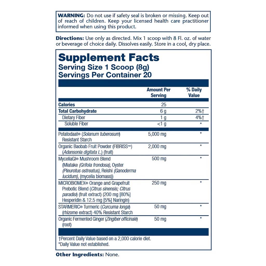 Solaray Microbiome Prebiotic Powder For Digestive Health & Healthy Gut Barrier, Unflavored, 160g - Easy Pharmacy LLC