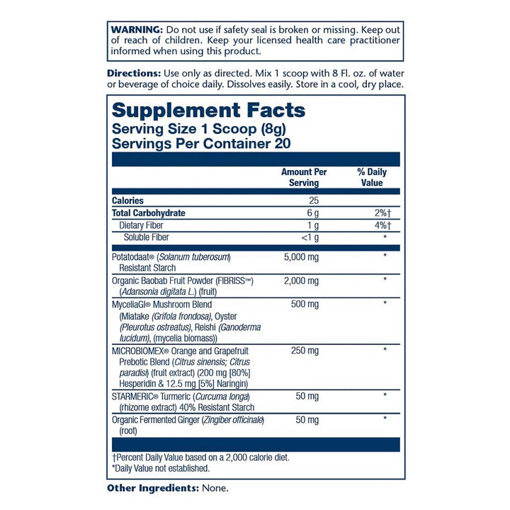 Solaray Microbiome Prebiotic Powder For Digestive Health & Healthy Gut Barrier, Unflavored, 160g - Easy Pharmacy LLC