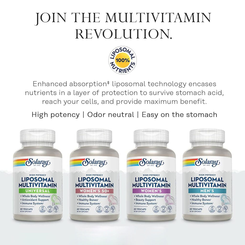 Solaray Universal Liposomal Adult Multivitamin Supplement Capsules, Pack of 60's - Easy Pharmacy LLC