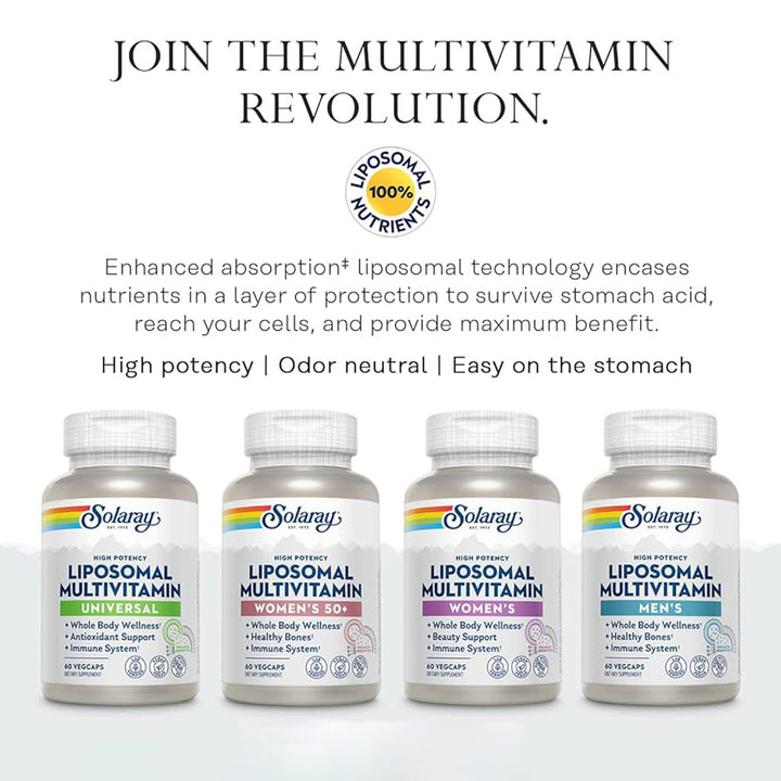Solaray Universal Liposomal Adult Multivitamin Supplement Capsules, Pack of 60's - Easy Pharmacy LLC