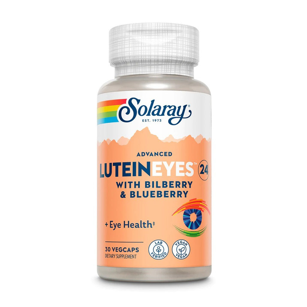 Solaray Advanced Lutein Eyes 24mg Vegetarian Capsules With Marigold, Bilberry & Blueberry For Eye Health, Pack of 30's - Easy Pharmacy LLC