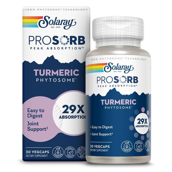 Solaray Prosorb Turmeric Curcumin Phytosome™ Vegcaps For Joint Support, Pack of 30's - Easy Pharmacy LLC