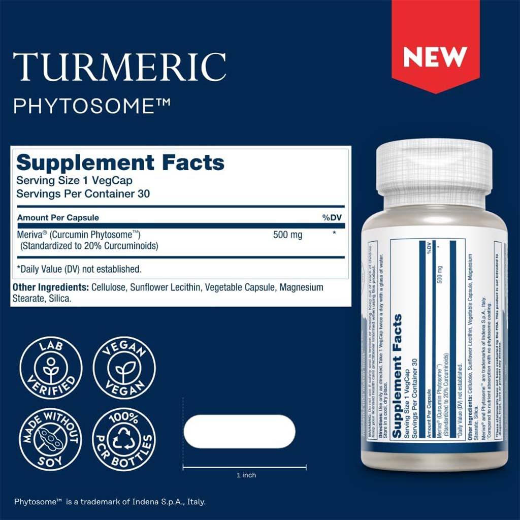 Solaray Prosorb Turmeric Curcumin Phytosome™ Vegcaps For Joint Support, Pack of 30's - Easy Pharmacy LLC