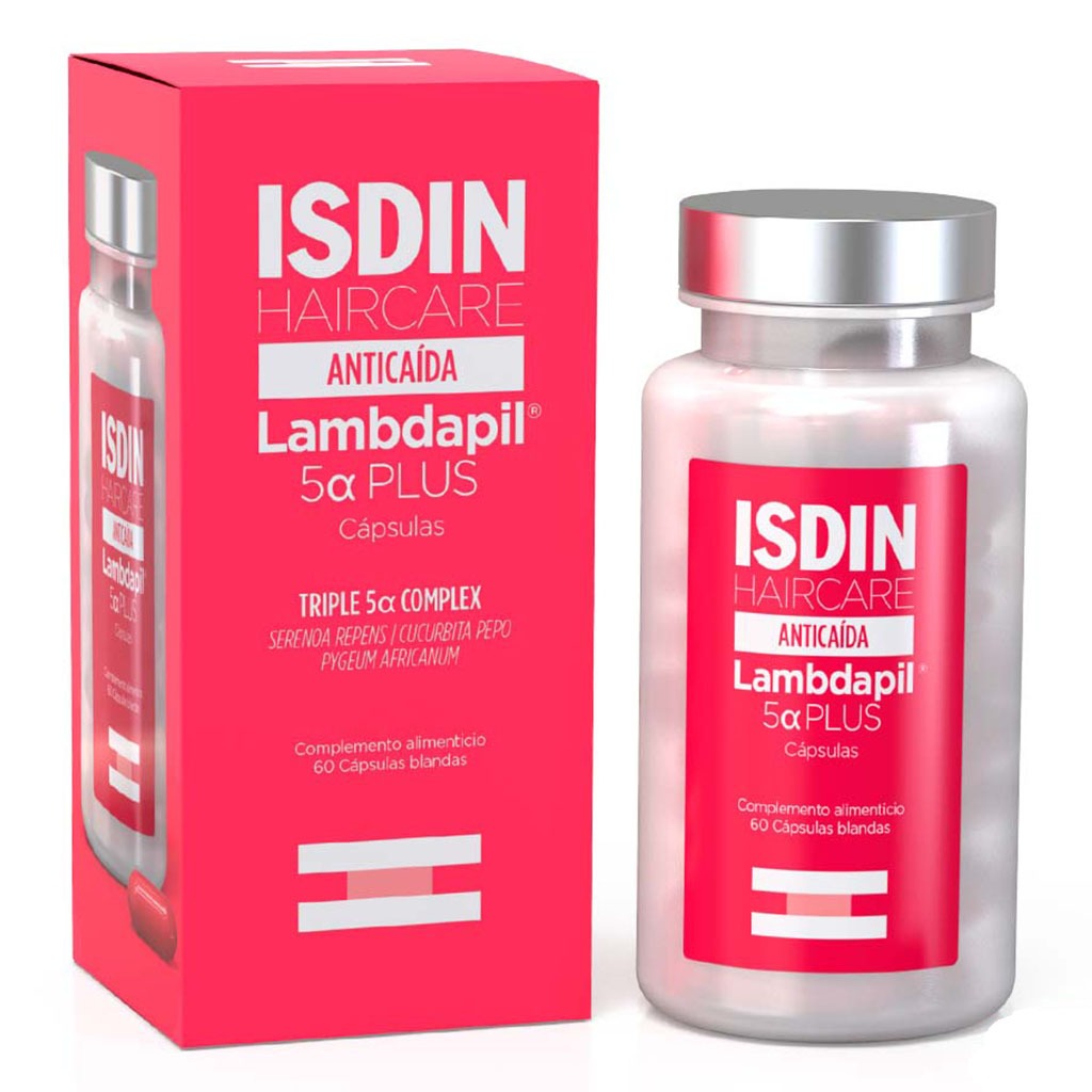Isdin Haircare Anticaida Lambdapil 5α Plus Anti-Hair Loss Supplement Capsules, Pack of 60's - Easy Pharmacy LLC