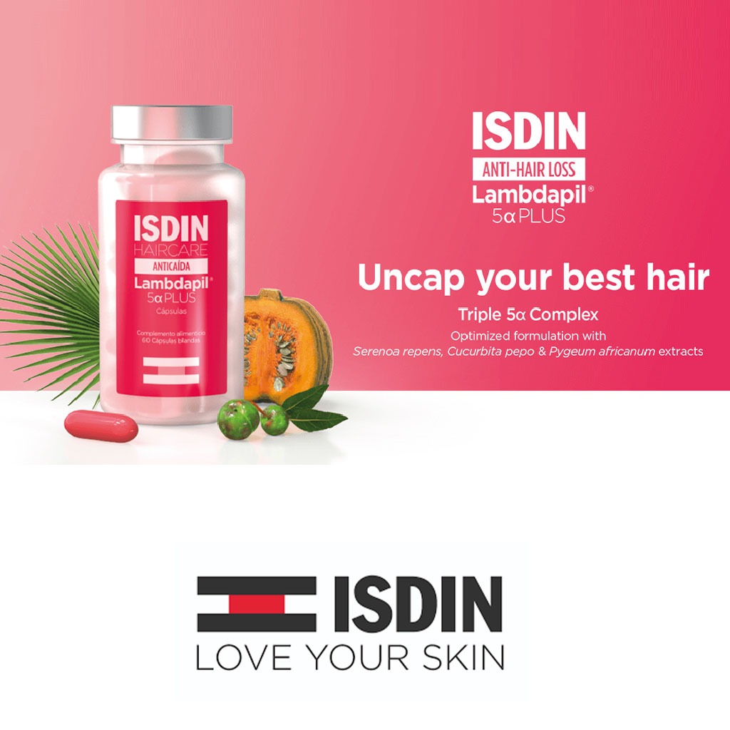 Isdin Haircare Anticaida Lambdapil 5α Plus Anti-Hair Loss Supplement Capsules, Pack of 60's - Easy Pharmacy LLC