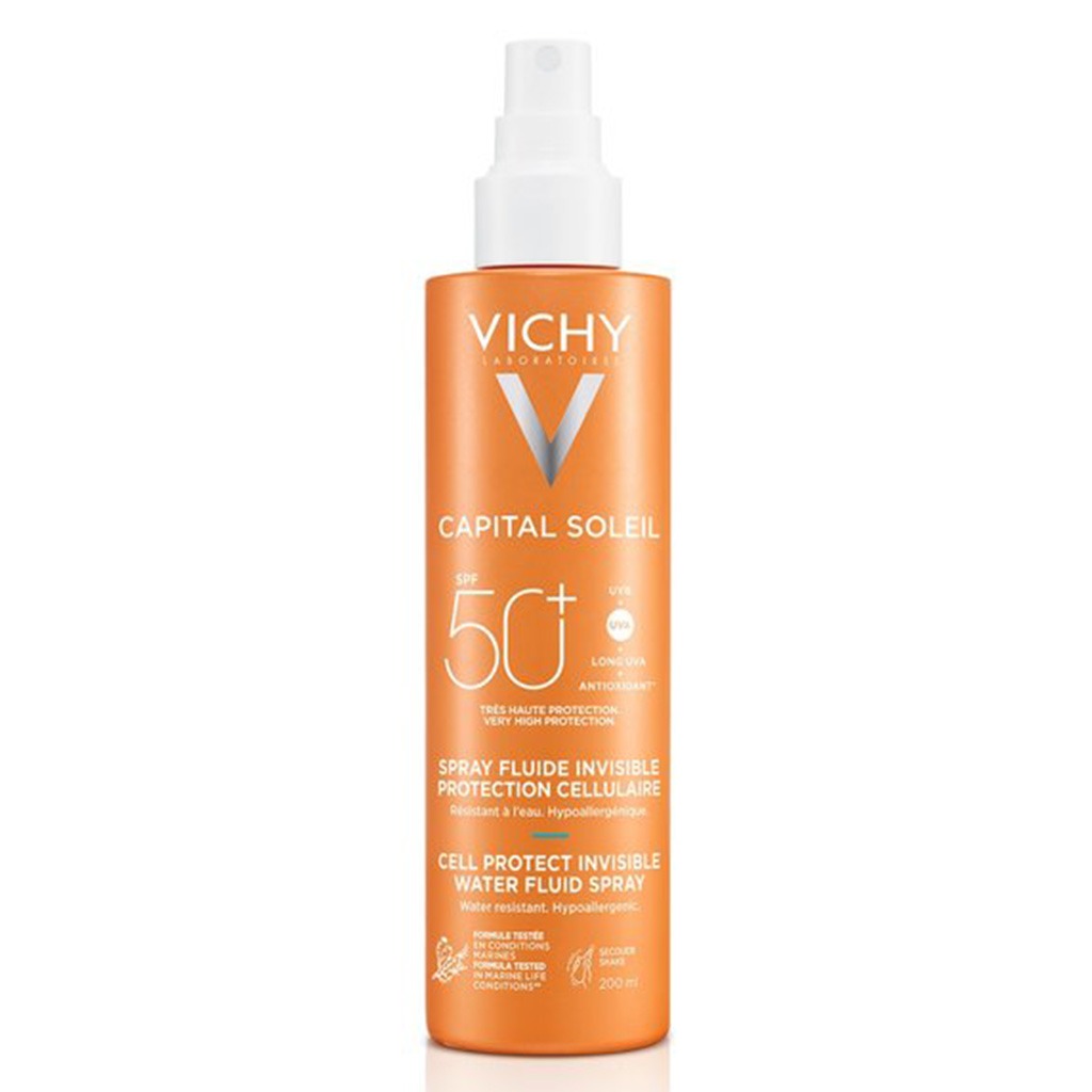 Vichy Capital Soleil Cell Protect SPF 50+ Sunscreen Invisible Water Fluid Spray 200ml - Easy Pharmacy LLC