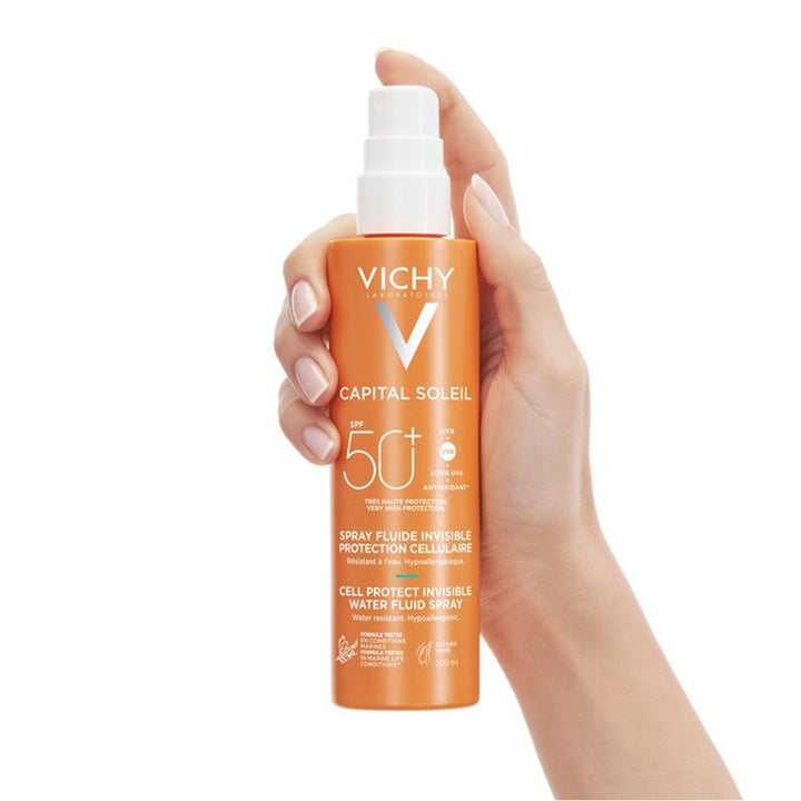 Vichy Capital Soleil Cell Protect SPF 50+ Sunscreen Invisible Water Fluid Spray 200ml - Easy Pharmacy LLC
