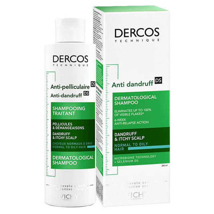 Vichy Dercos Anti-Dandruff Shampoo With Selenium DS And Salicylic Acid For Itchy Scalp And Normal To Oily Hair 390ml - Easy Pharmacy LLC