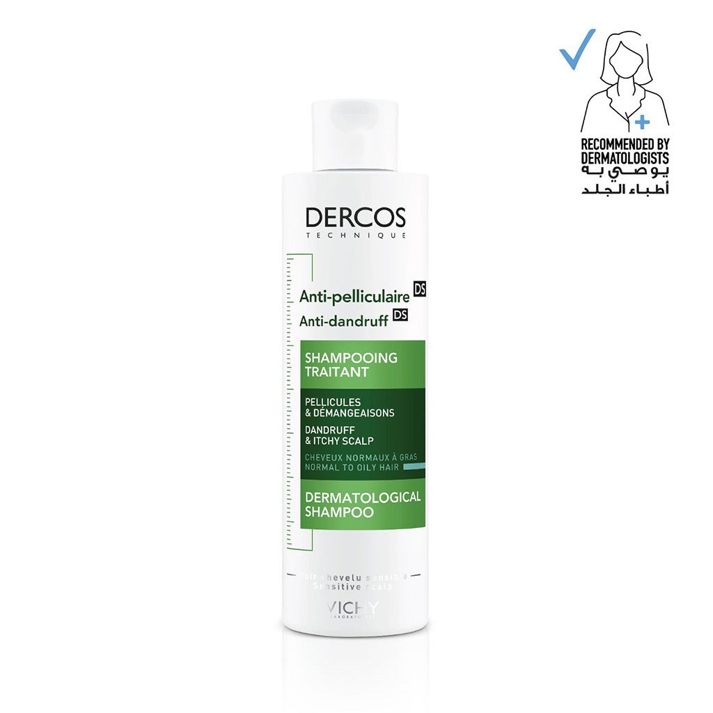 Vichy Dercos Anti-Dandruff Shampoo With Selenium DS And Salicylic Acid For Itchy Scalp And Normal To Oily Hair 390ml - Easy Pharmacy LLC