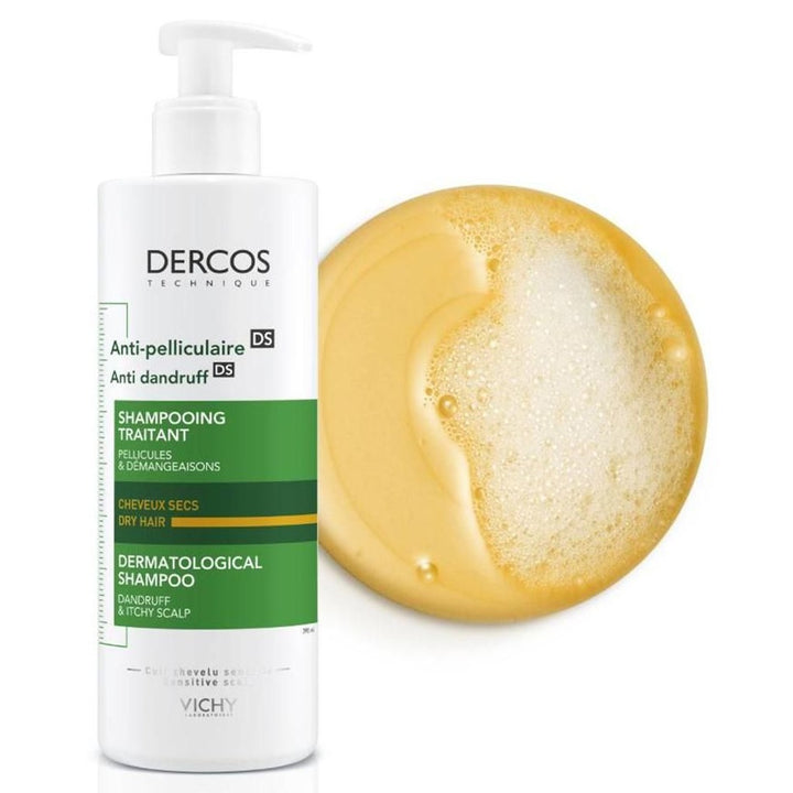Vichy Dercos Anti-Dandruff Shampoo With Selenium DS And Salicylic Acid For Itchy Scalp & Dry Hair 390ml - Easy Pharmacy LLC
