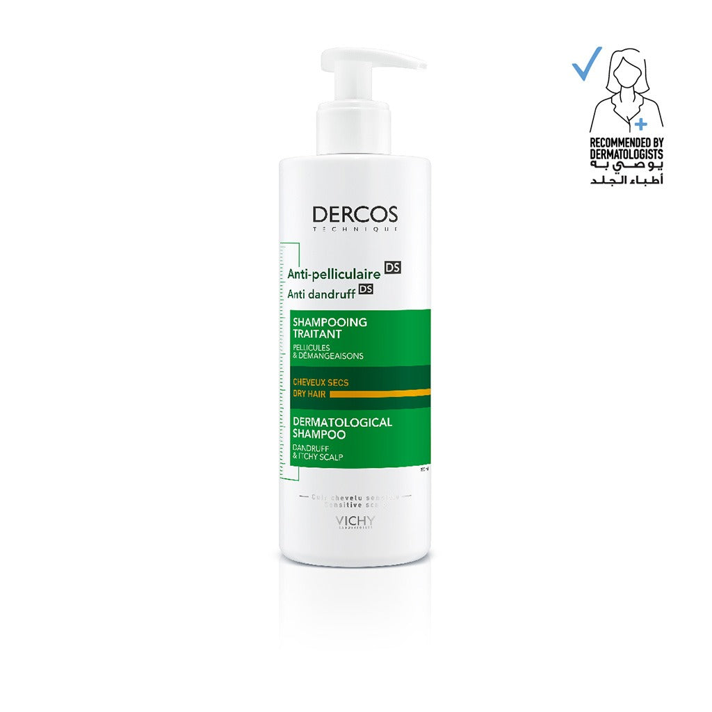 Vichy Dercos Anti-Dandruff Shampoo With Selenium DS And Salicylic Acid For Itchy Scalp & Dry Hair 390ml - Easy Pharmacy LLC
