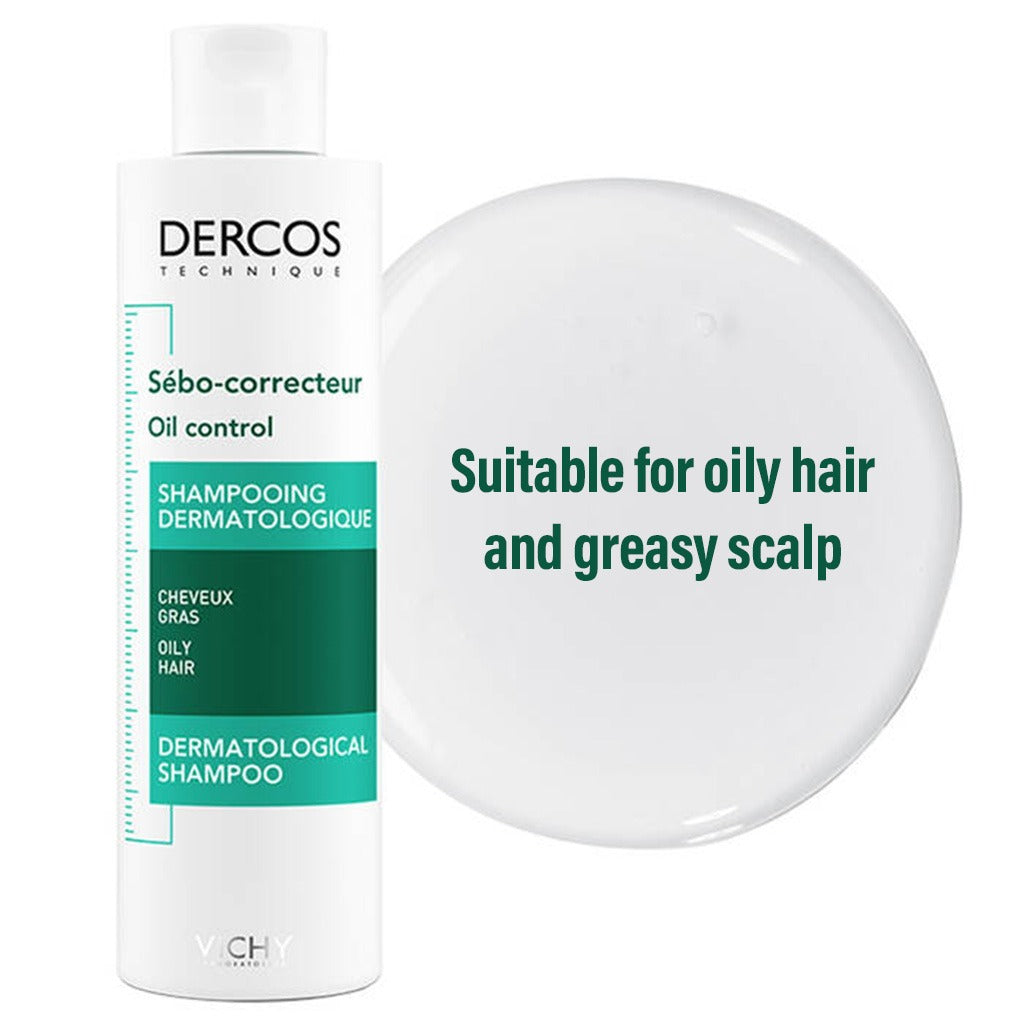 Vichy Dercos Oil Control Paraben-Free Shampoo For Oil Scalp and Hair 200ml - Easy Pharmacy LLC