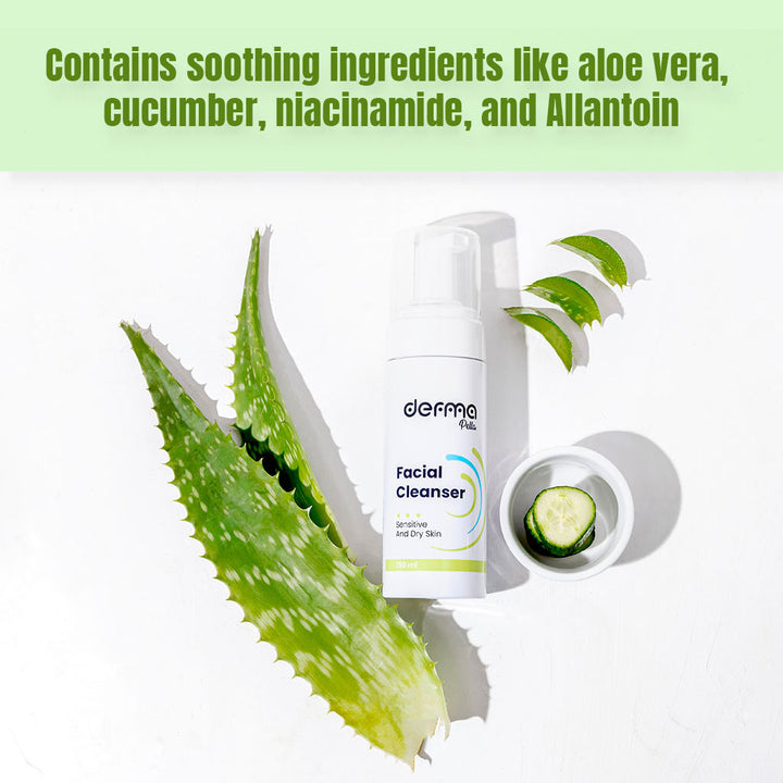 Derma Pella Facial Cleanser With Aloe Vera For Sensitive & Dry Skin 150ml - Easy Pharmacy LLC