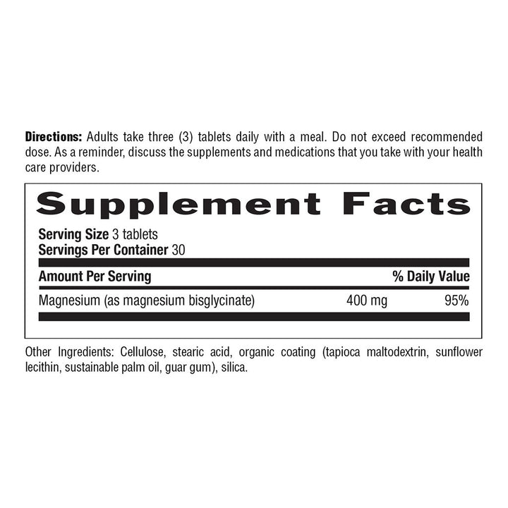 Country Life 400mg Chelated Magnesium Glycinate Tablets For Bone & Muscle Health, Pack of 180's - Easy Pharmacy LLC